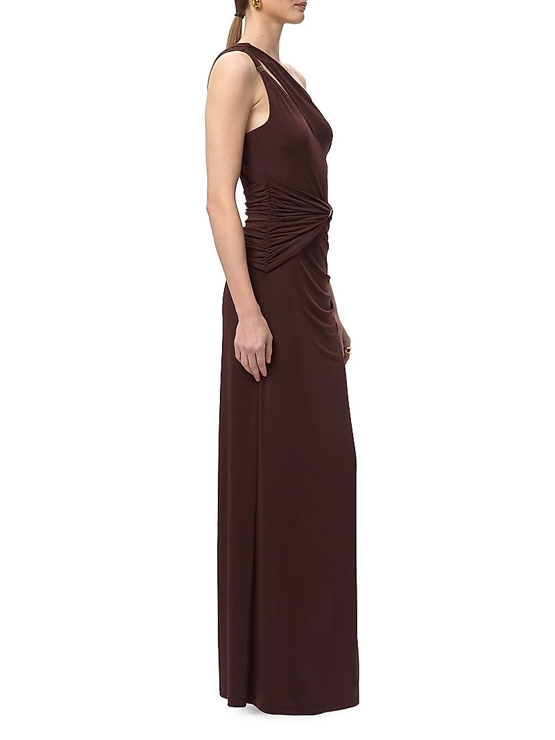 The Aurora Ruched One-Shoulder Gown