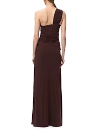 The Aurora Ruched One-Shoulder Gown