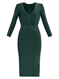 The Athena Bandage V-Neck Knee-Length Dress