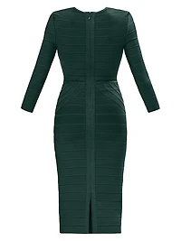 The Athena Bandage V-Neck Knee-Length Dress