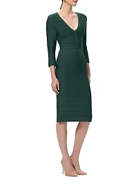 The Athena Bandage V-Neck Knee-Length Dress