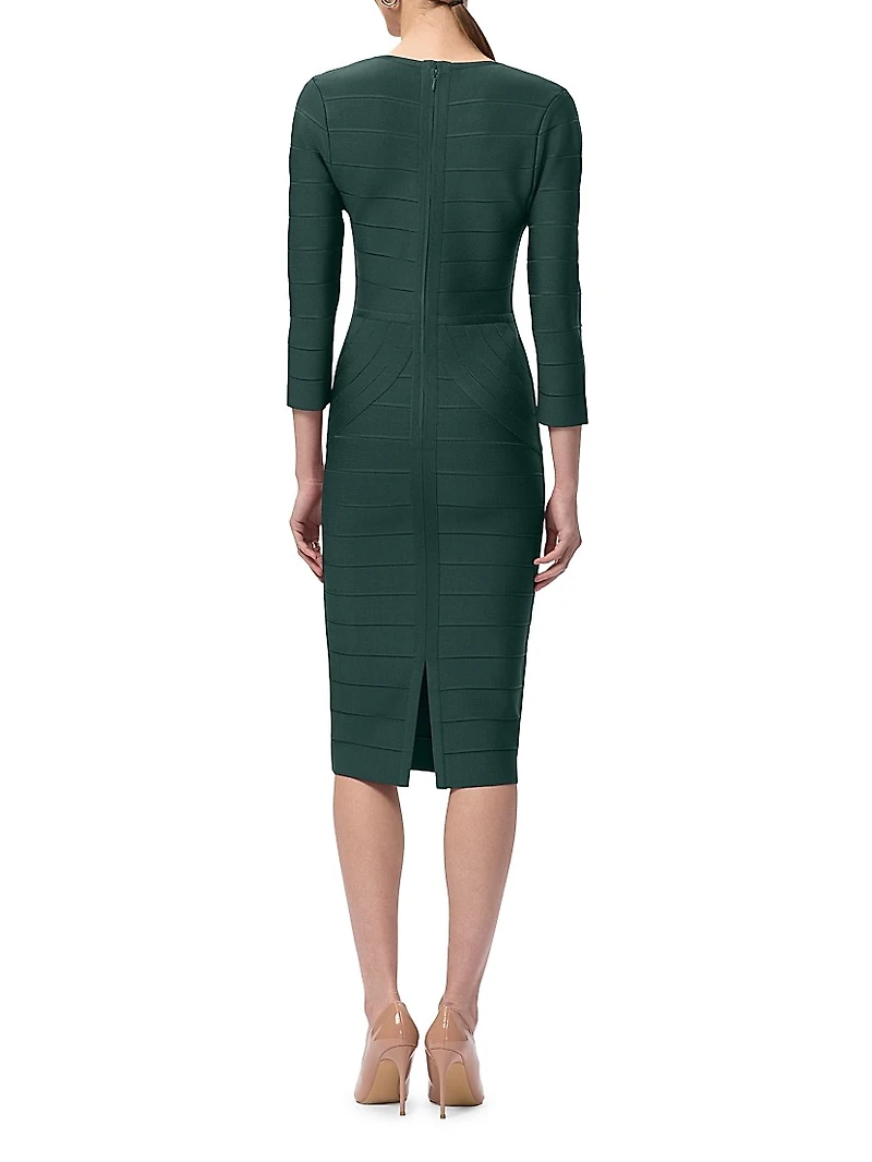 The Athena Bandage V-Neck Knee-Length Dress