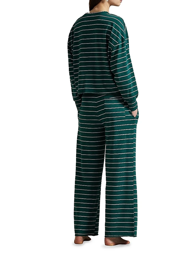 Club Terry Stripe Cotton-Blend Pajamas