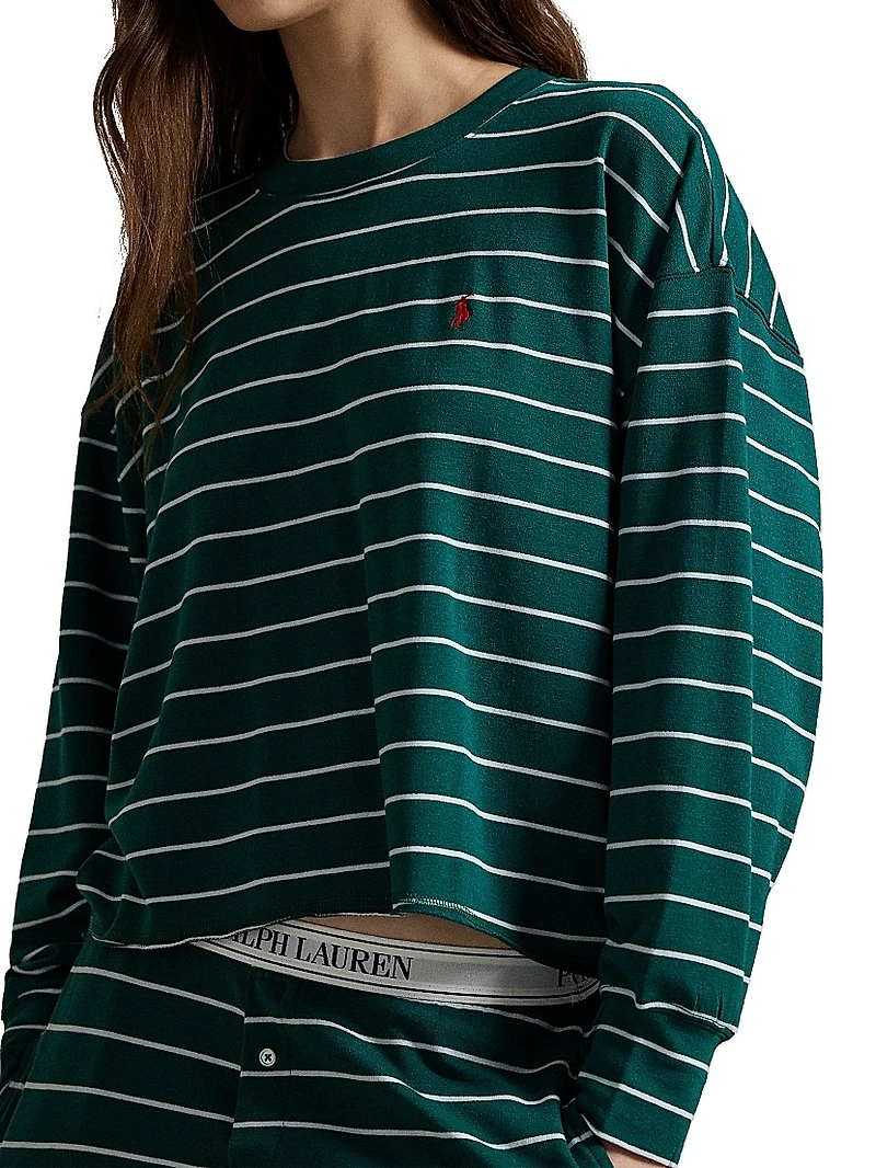 Club Terry Stripe Cotton-Blend Pajamas