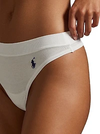 Club Cotton 3-Pack Stretch-Cotton Logo Thong Set