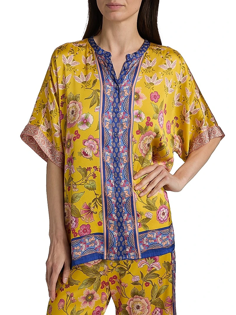 Audrey Floral Silk Tunic