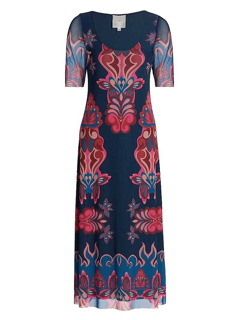 Maya Mesh Midi-Dress