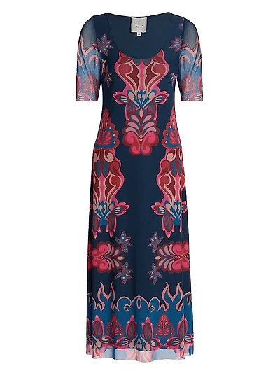 Maya Mesh Midi-Dress