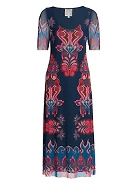 Maya Mesh Midi-Dress