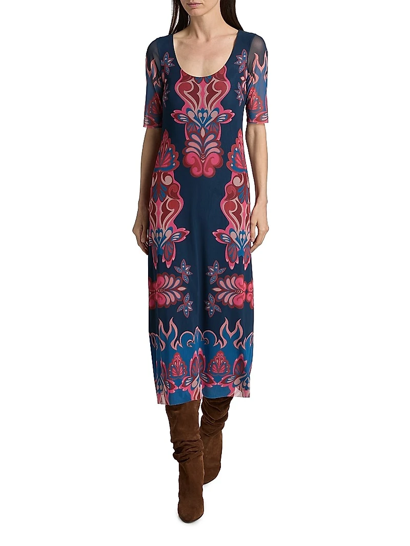 Maya Mesh Midi-Dress