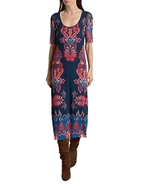 Maya Mesh Midi-Dress