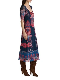 Maya Mesh Midi-Dress