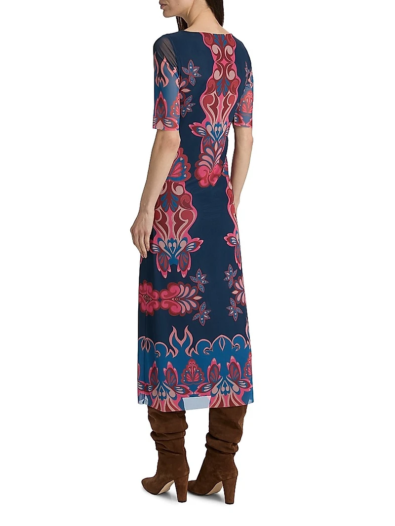 Maya Mesh Midi-Dress