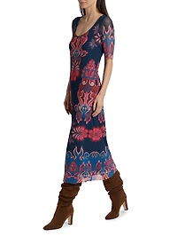 Maya Mesh Midi-Dress