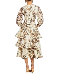Rhonda Toile Tiered Convertible Dress