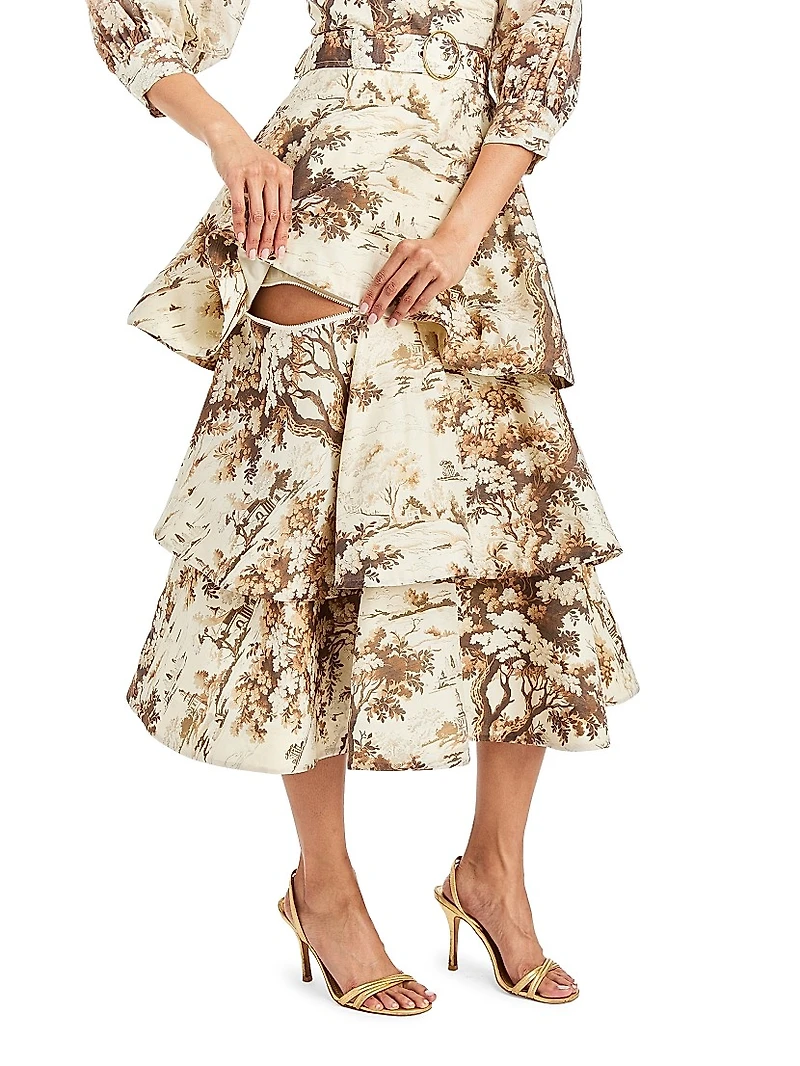 Rhonda Toile Tiered Convertible Dress