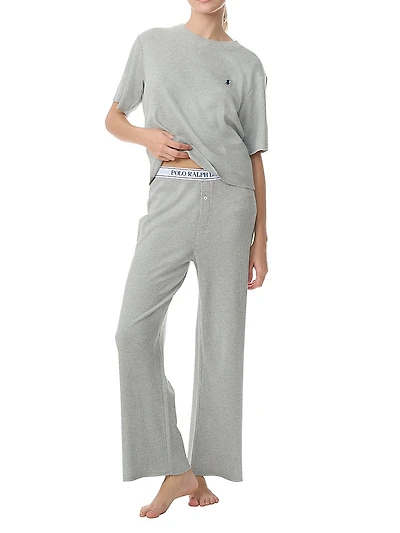 Heathered Waffle-Knit Pajamas