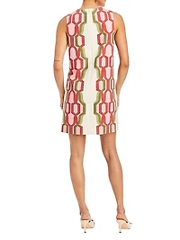 Fiona Geometric Stretch-Crepe Shift Minidress