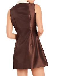 Tamara Stand-Collar Sleeveless Minidress