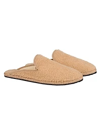 Faux-Fur Bouclé Sabot Slippers