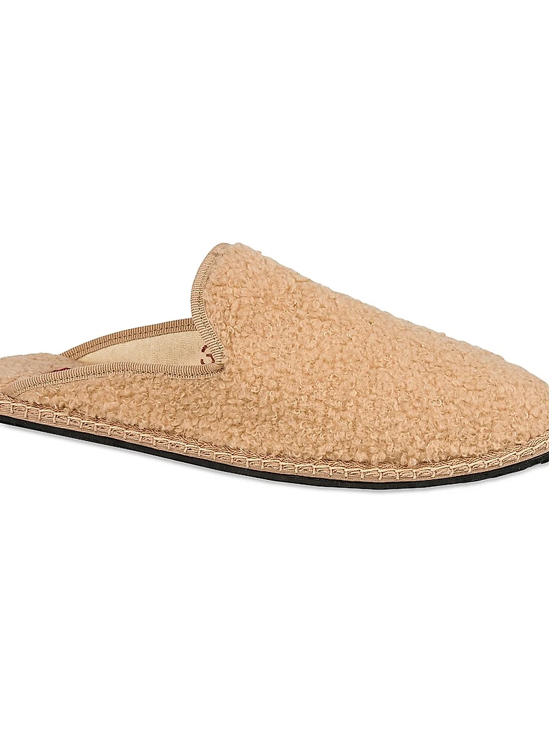 Faux-Fur Bouclé Sabot Slippers