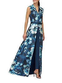 Pia Walk-Thru Printed Overskirt Jumpsuit