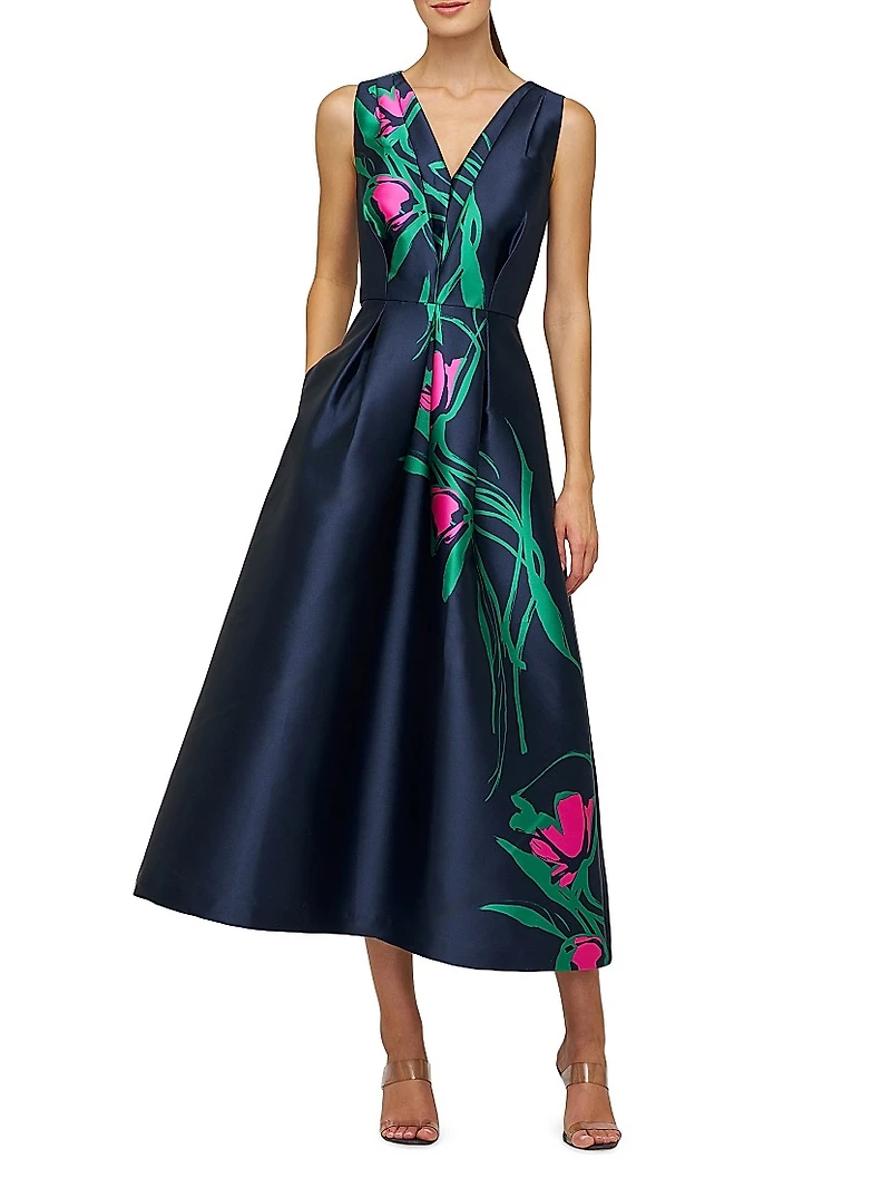 Willa Floral Tea-Length Dress
