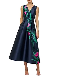Willa Floral Tea-Length Dress
