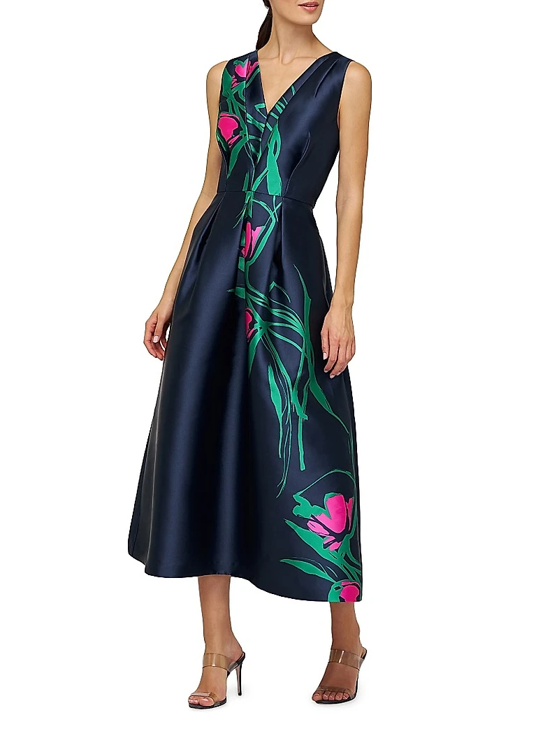 Willa Floral Tea-Length Dress