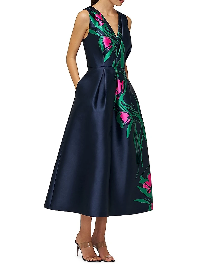 Willa Floral Tea-Length Dress