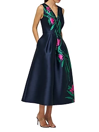 Willa Floral Tea-Length Dress