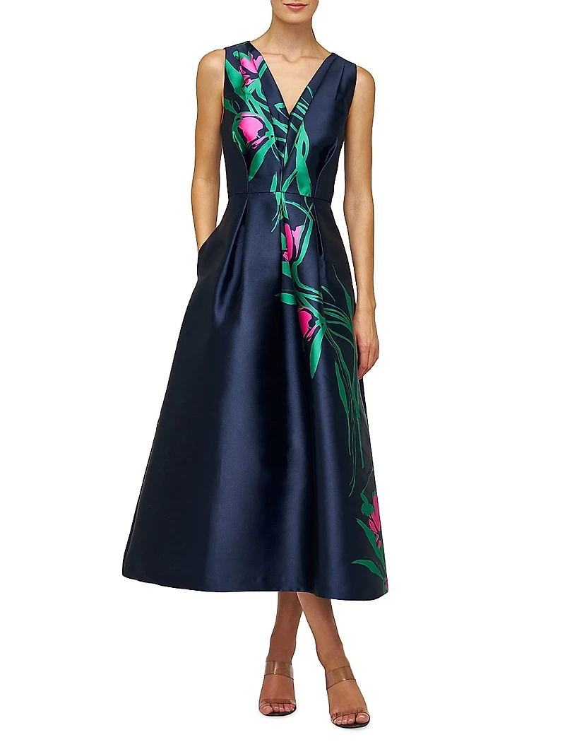 Willa Floral Tea-Length Dress