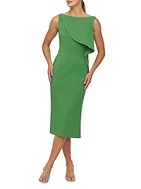 Jolie Ruffle-Trim Midi-Dress