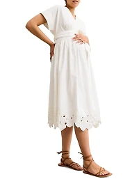 The Floral Embroidered Carolina Maternity Dress