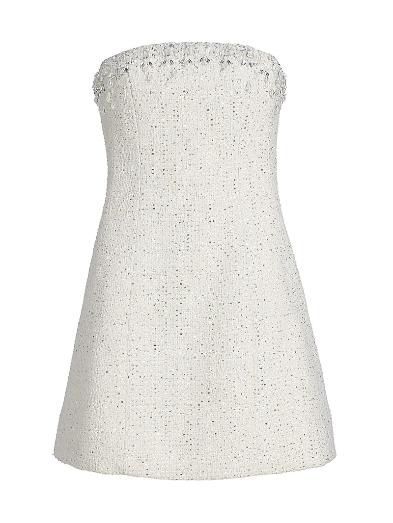 Daphne Embellished-Tweed Strapless Minidress