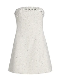 Daphne Embellished-Tweed Strapless Minidress
