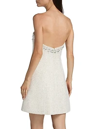 Daphne Embellished-Tweed Strapless Minidress