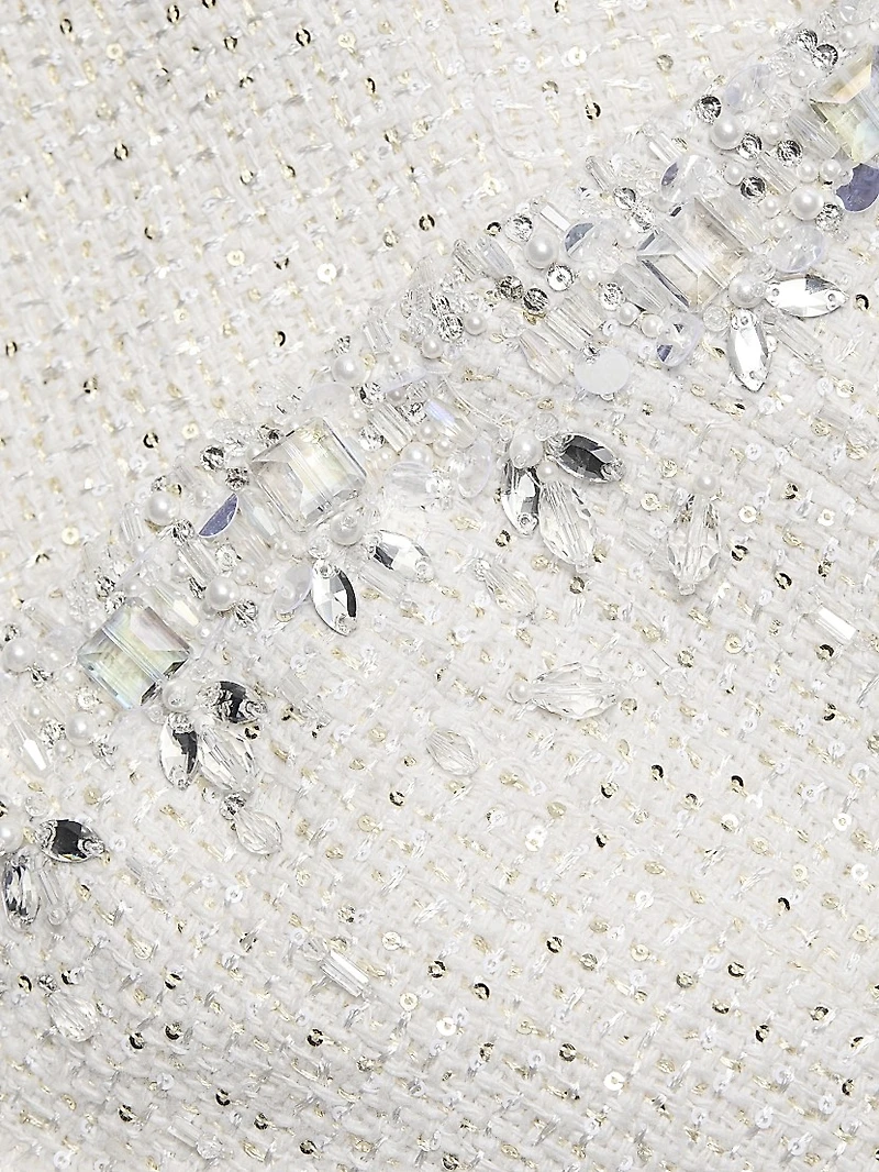 Daphne Embellished-Tweed Strapless Minidress
