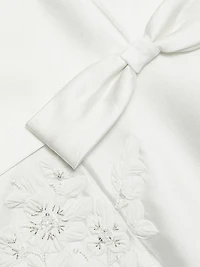 Allison Embroidered Satin Fit & Flare Midi-Dress