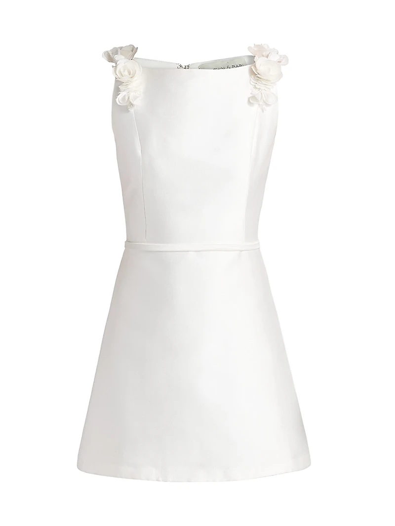Farah Rose-Appliqué A-Line Minidress