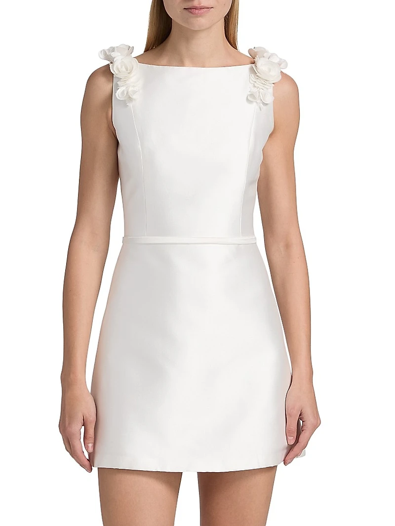 Farah Rose-Appliqué A-Line Minidress