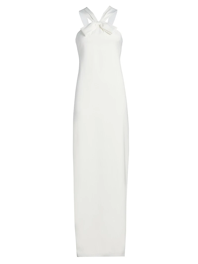 Fern Stretch-Crepe Bow Gown