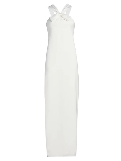 Fern Stretch-Crepe Bow Gown