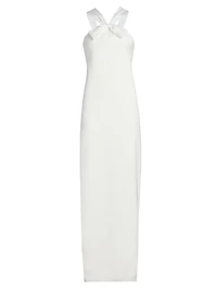 Fern Stretch-Crepe Bow Gown
