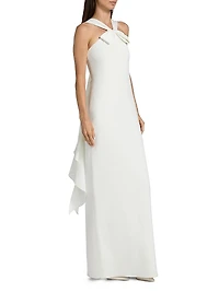 Fern Stretch-Crepe Bow Gown