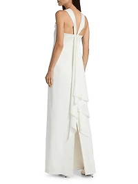Fern Stretch-Crepe Bow Gown