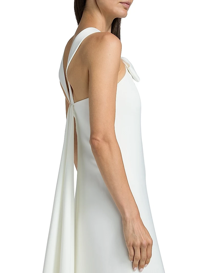 Fern Stretch-Crepe Bow Gown