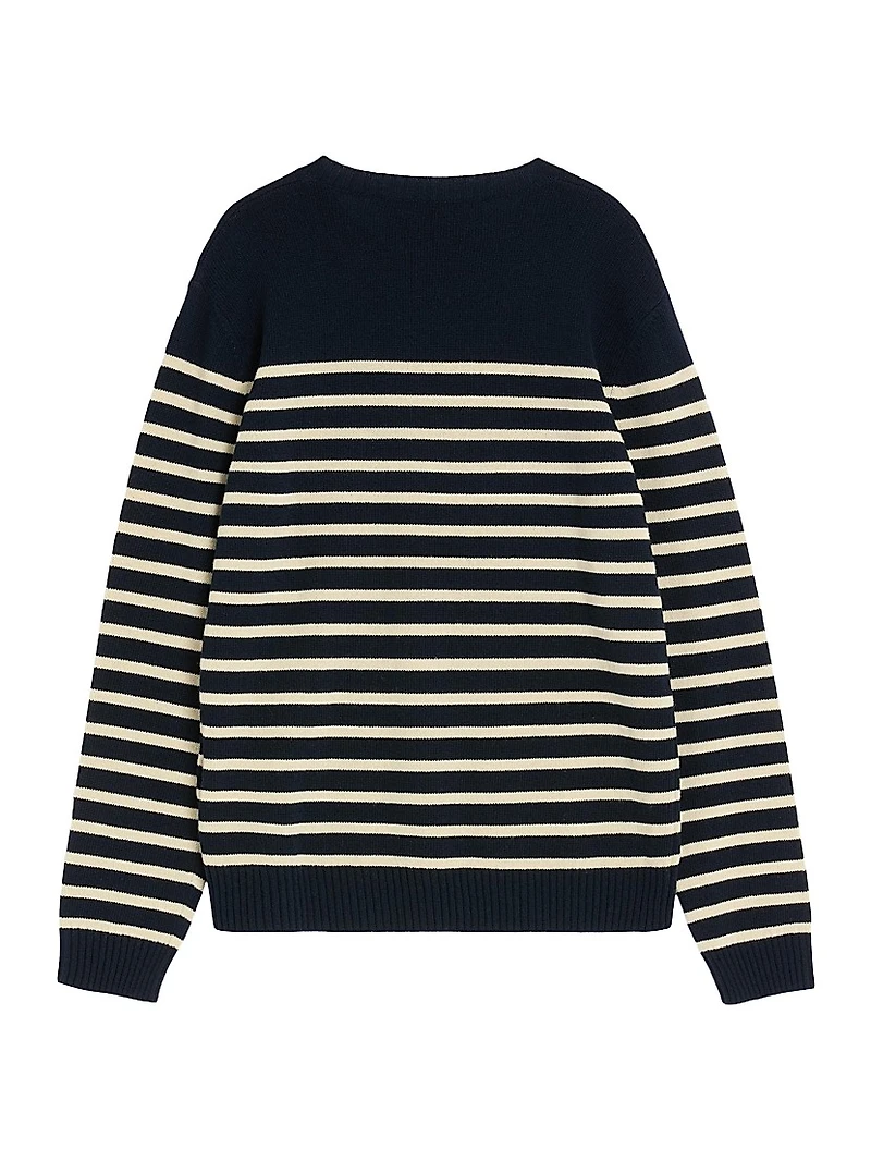 Wool Sweater with Jacquard Motif