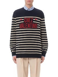 Wool Sweater with Jacquard Motif