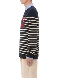 Wool Sweater with Jacquard Motif